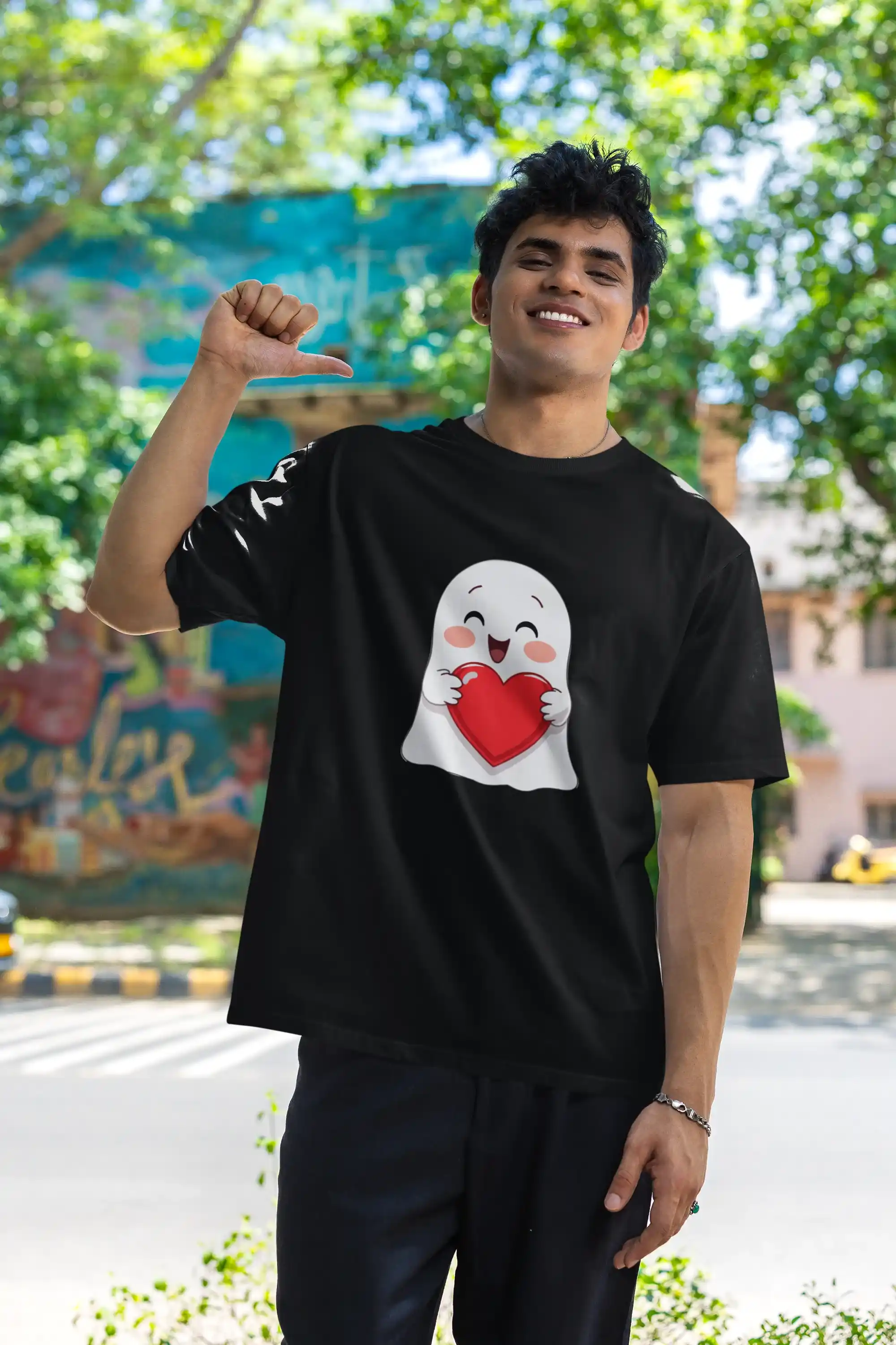 Black Heart Web Boo T-Shirt