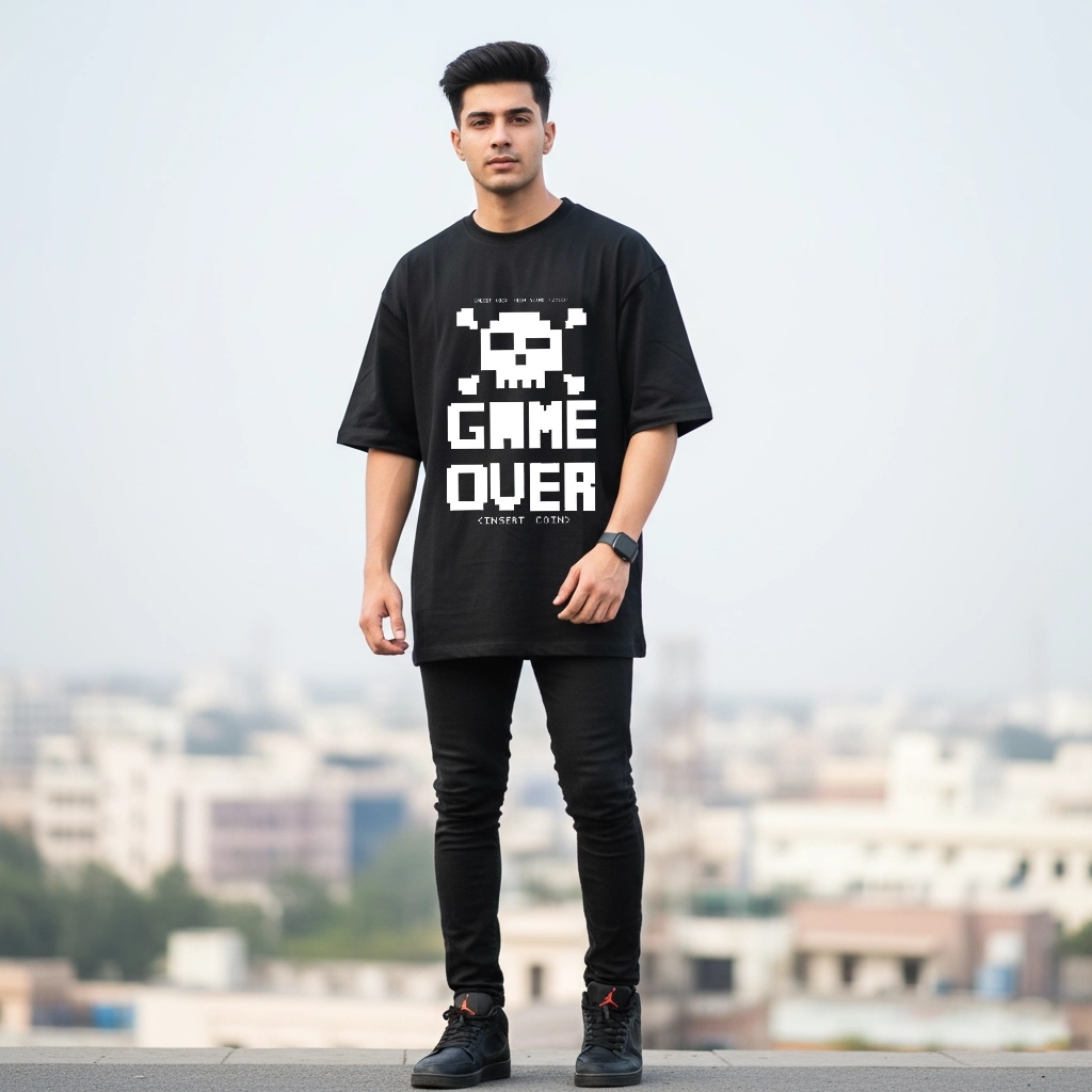 Game Over Retro Pixel Oversized Tee